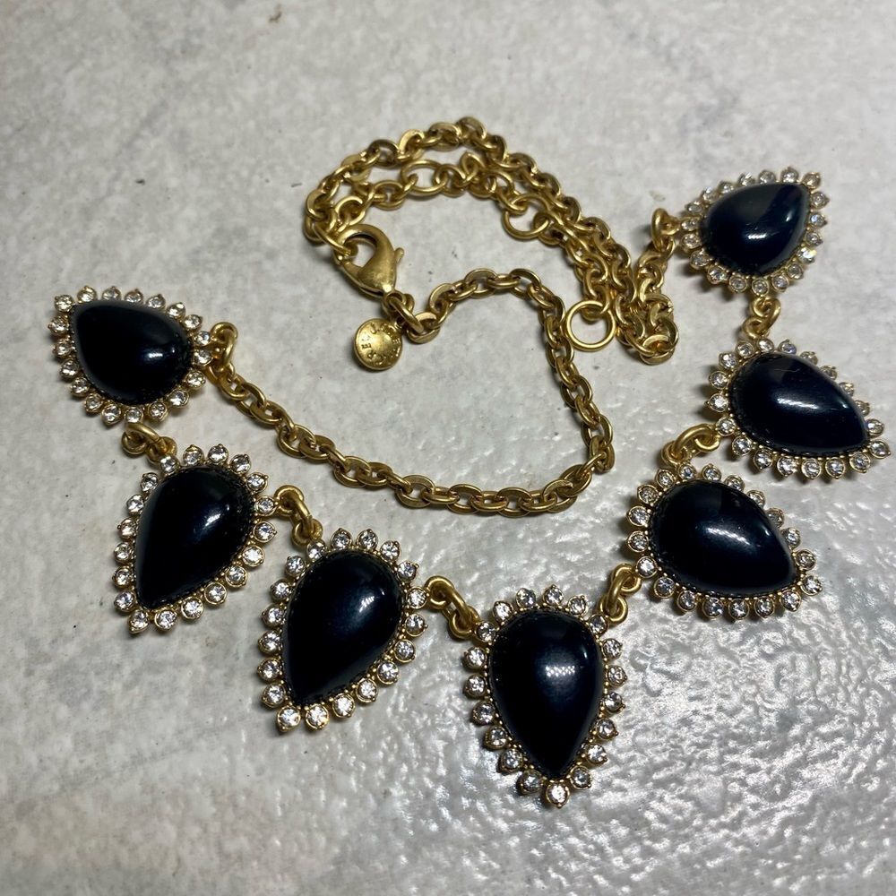 J. Crew Black & Rhinestone Necklace